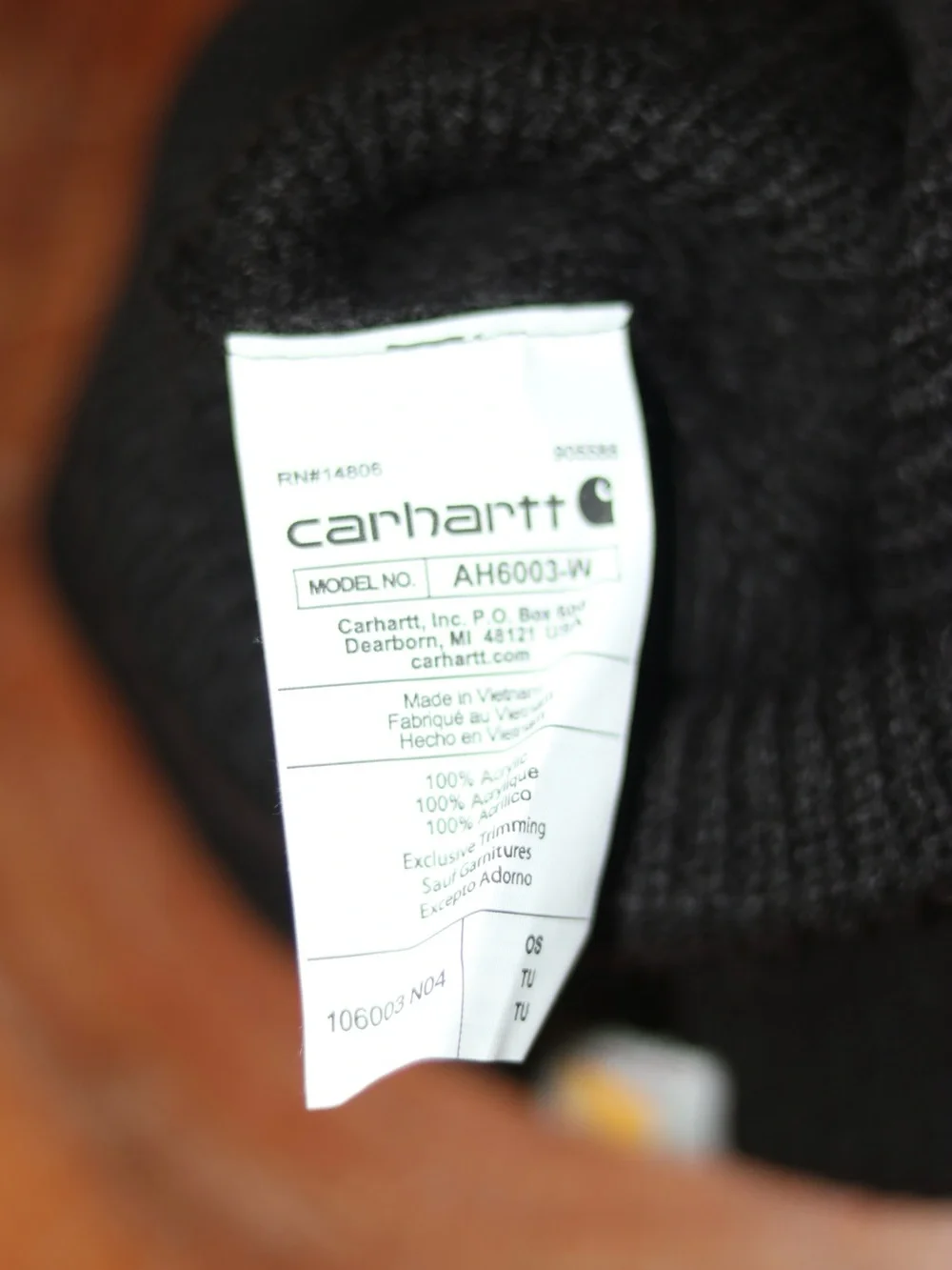 Carhartt Womens Black Pom Knit Cuffed Beanie OS NWT